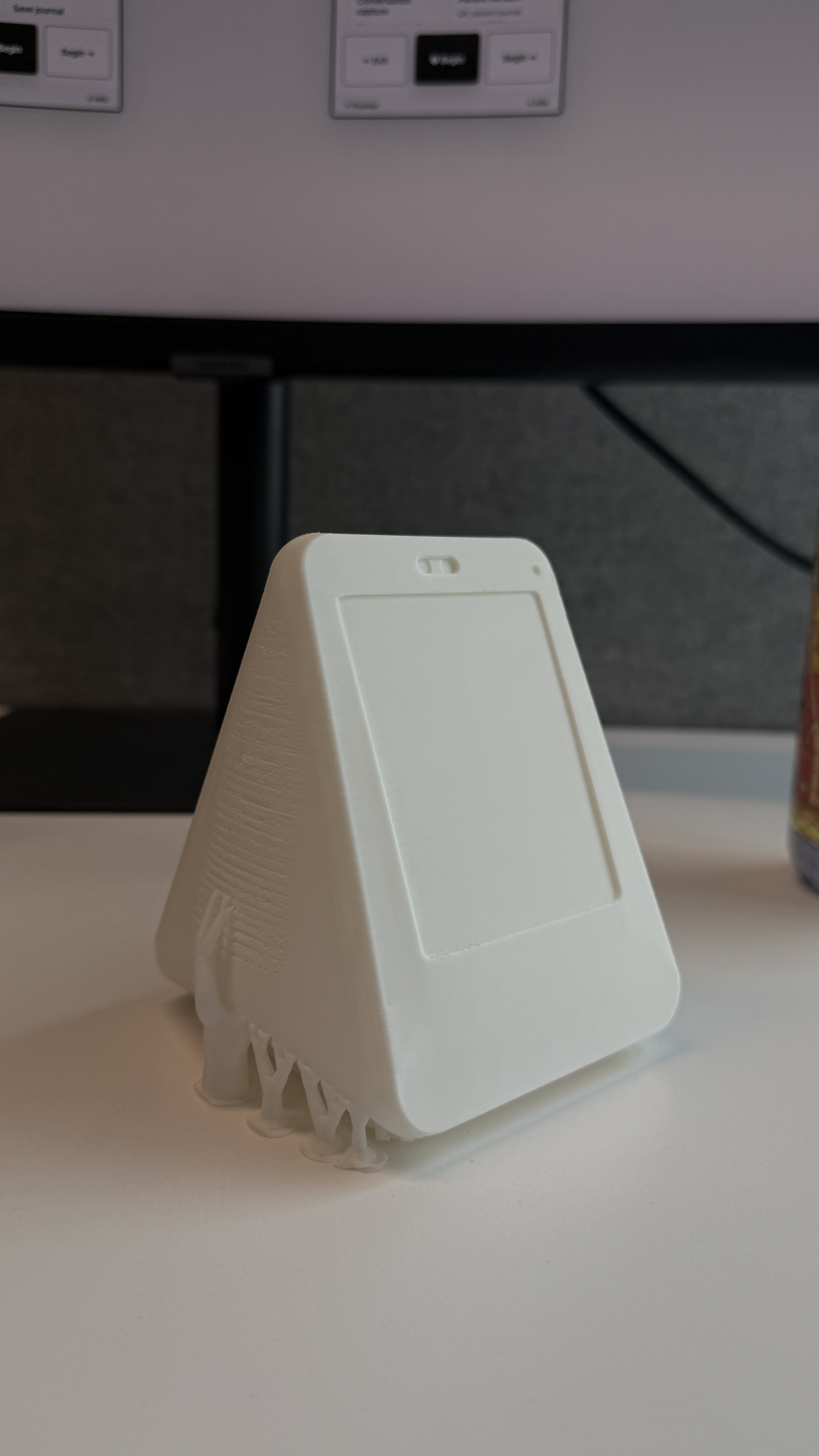 White 3D printed CareCompass device prototype
